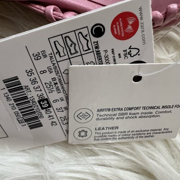 Zara Pink Leather Kitten Heel Sandals - Picture 5 of 5